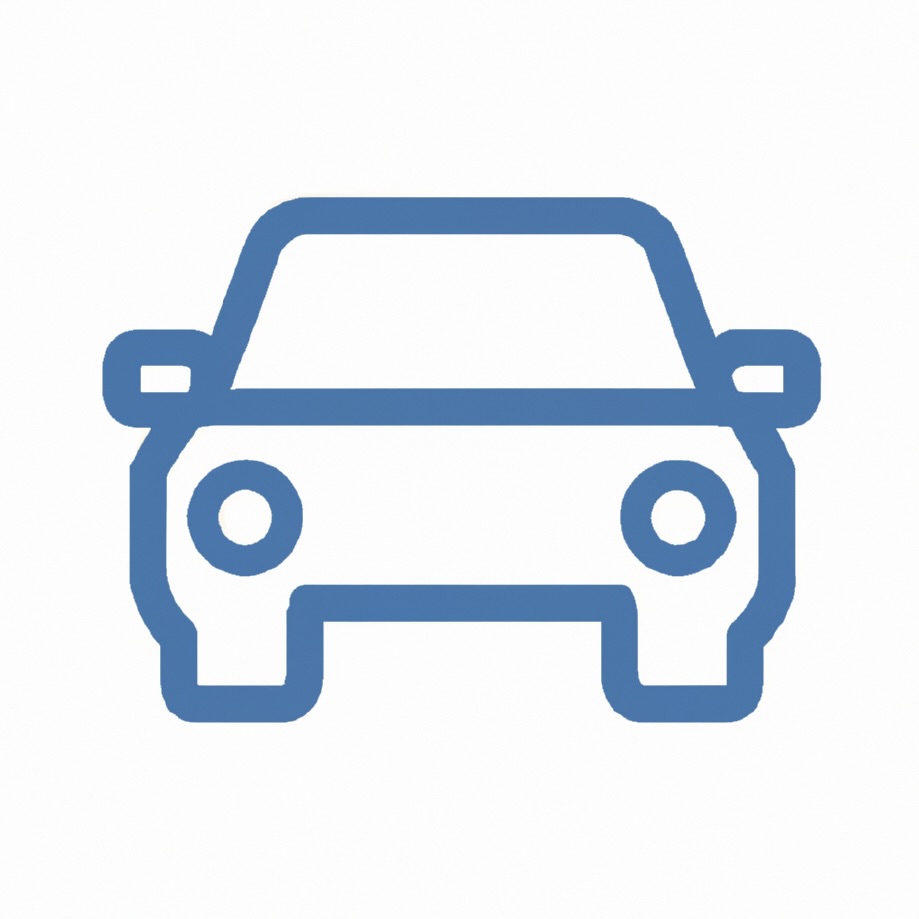 Outline of car, frontal view, canadacartax.ca logo.